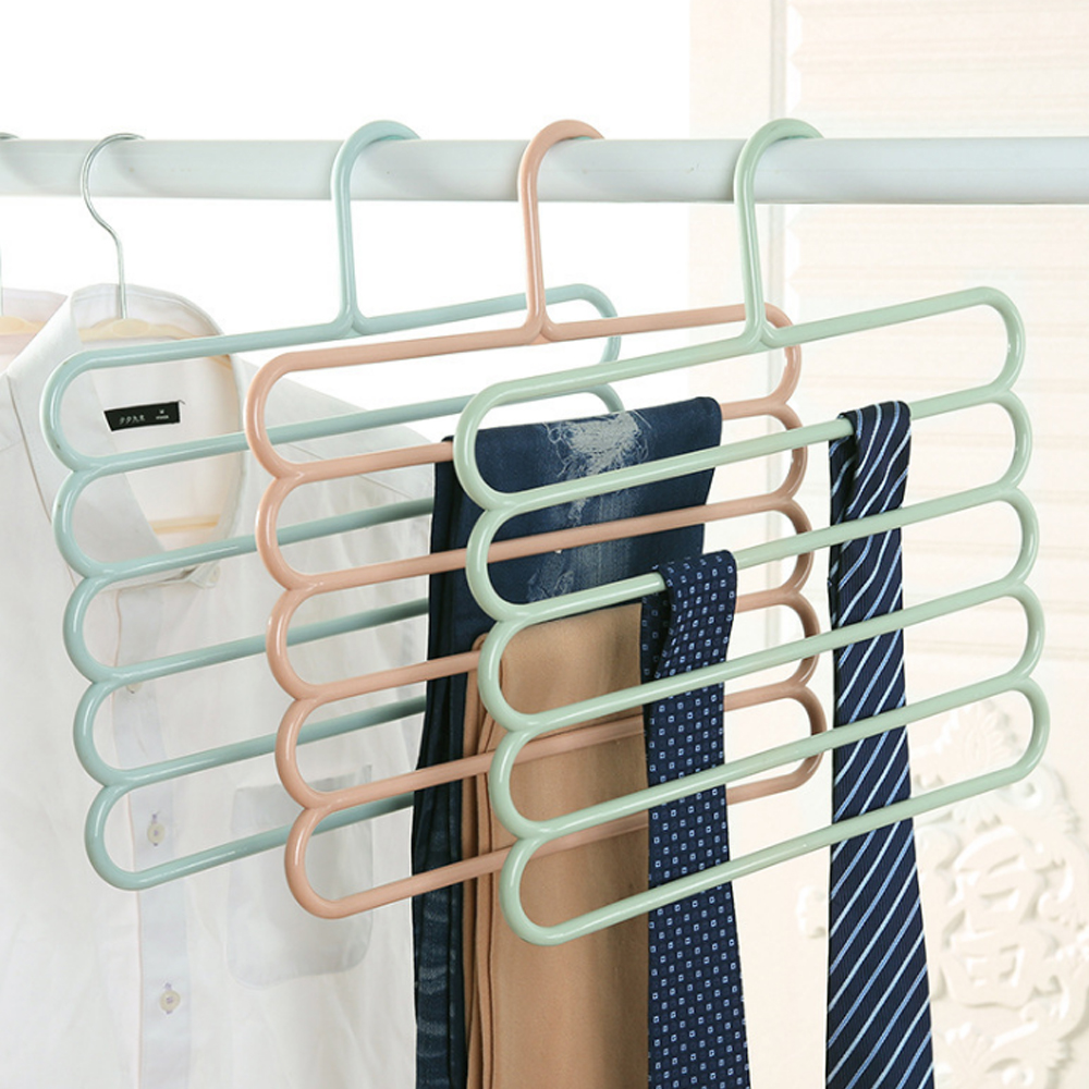 1 Pc Broek Hangers Houders Multifunctionele Broek Hanger Magazijnstelling Kleerhanger Tie Sjaals Riem Handdoek Antislip Magic hanger