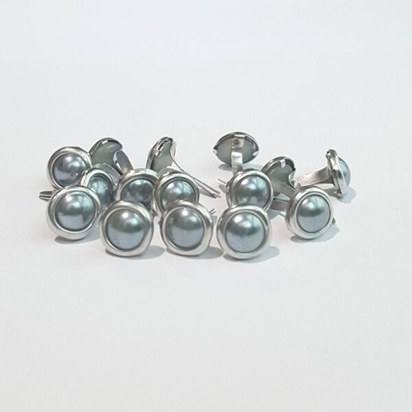 300pcs 8mm Mix Color Choose Pearl Brads for Scrapbooking Wedding Paper Crafts Invitation Cards Birthday Christmas Valentine DIY: Grey