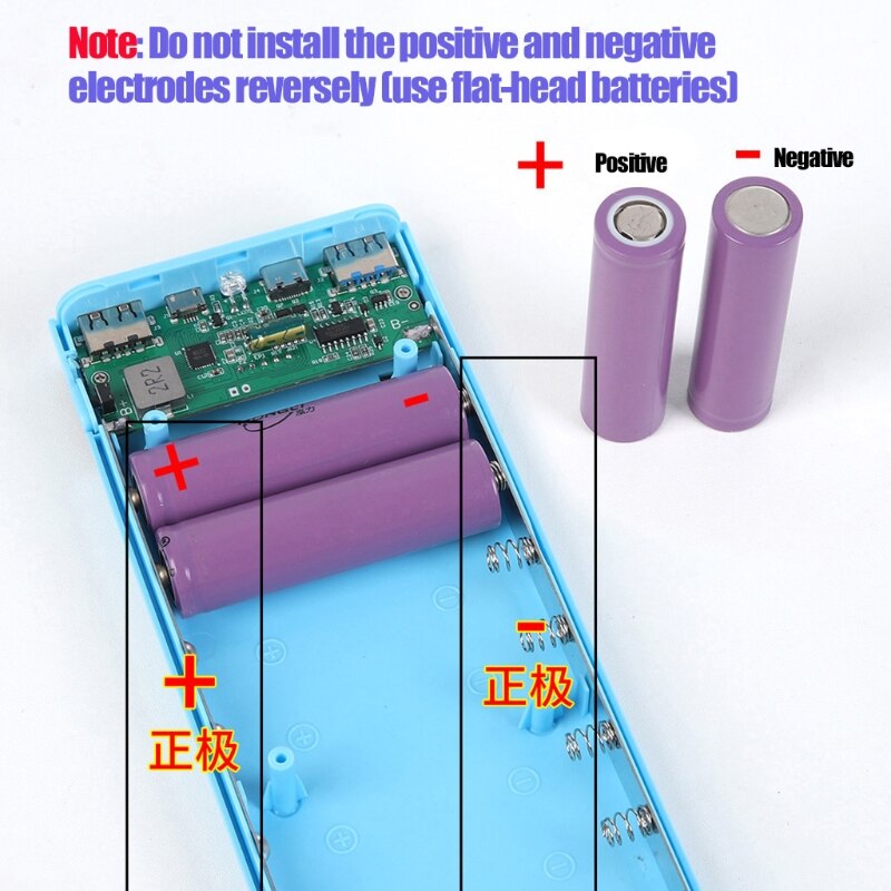 Afneembare QC3.0 Dual Usb Lcd-scherm Diy 8X18650 Batterij Case Powerbank Shell Draagbare Externe Box Powerbank Protector