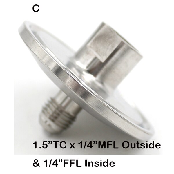 1.5 "tri clamp  x 1/4 " flare montering sanitær 304 rustfrit bryggeri hardware hjemmebrygget fittings: C