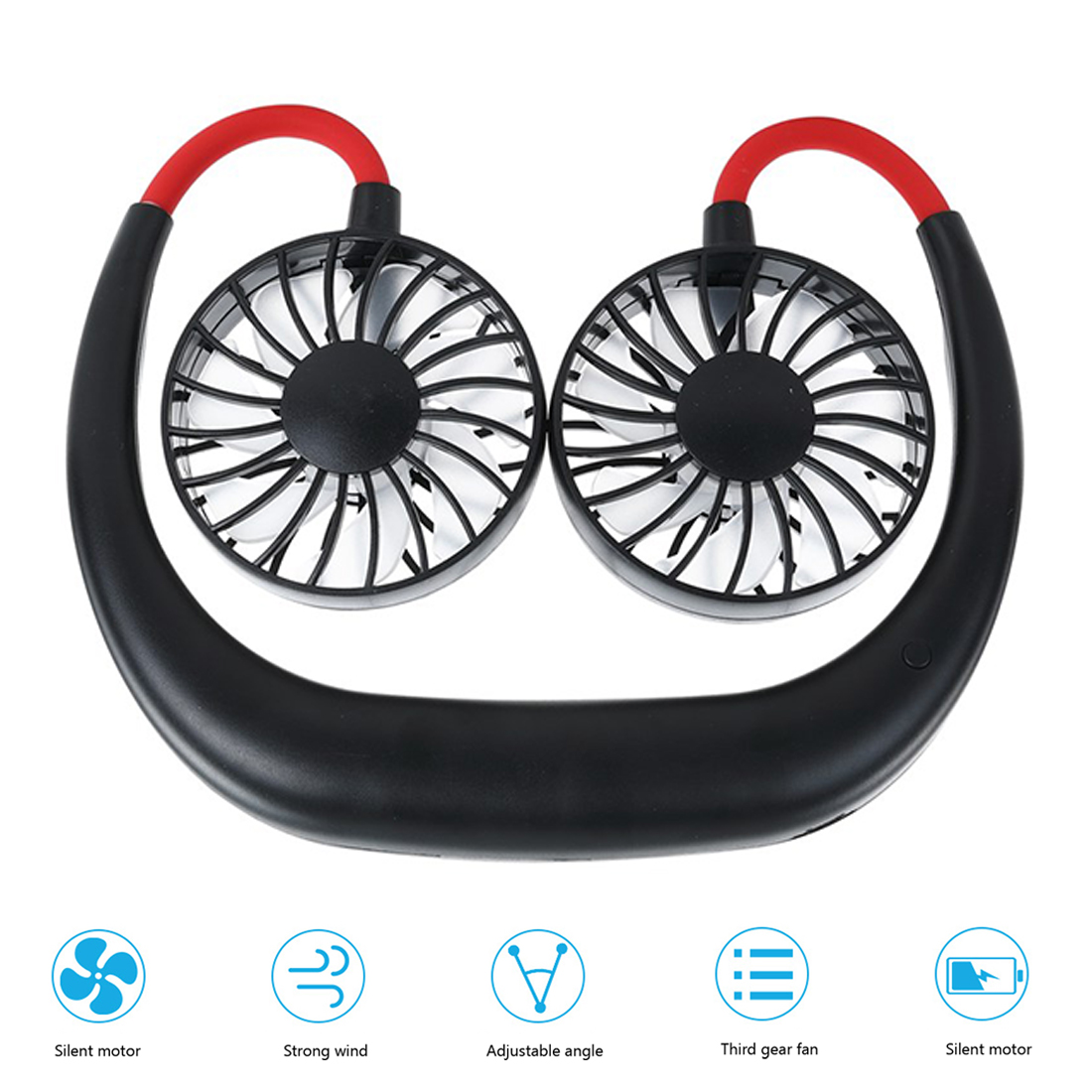 Portable USB Mini Fan Neck Fan Rechargeable Small Portable Sports Fan light Usb Desk Hand Air Conditioner cooler for Traveling ,