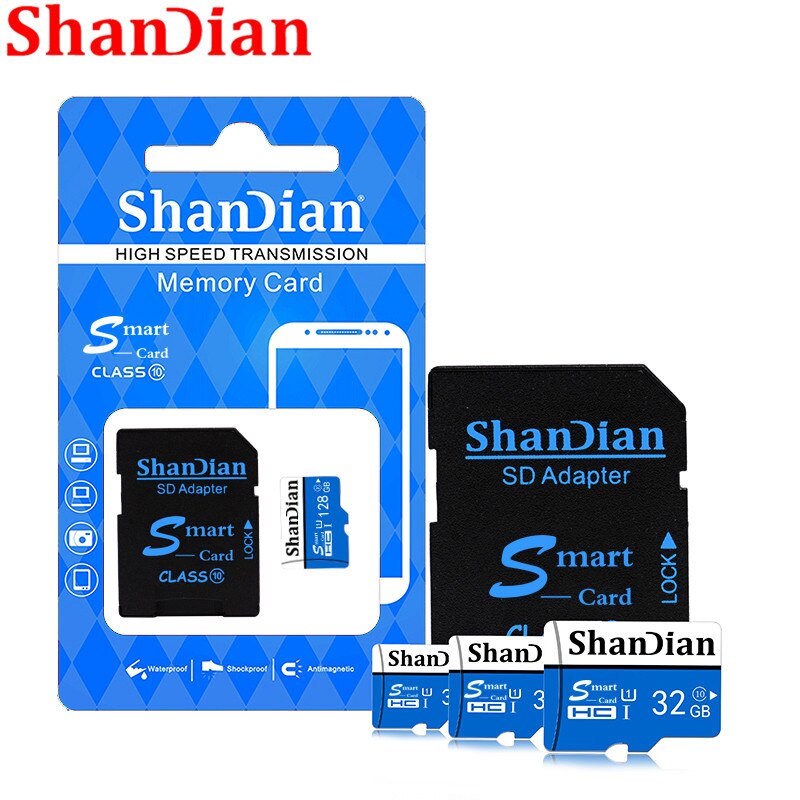 Shandian Originele Smart Sd Class10 Tot 95 Mb/s Smartsd 128Gb/64Gb/32Gb/16gb Klasse 10 Tot 80 Mb/s Voor Telefoons Camera 'S