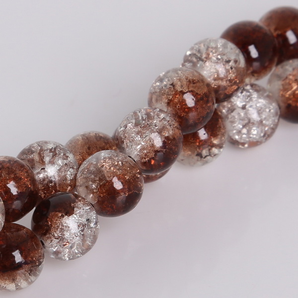 Round Glass Crackle 8mm Loose Beads 50pcs 1 String Fit Handmade Bracelet Necklace DIY Craft Making Good Jewelry: Pink