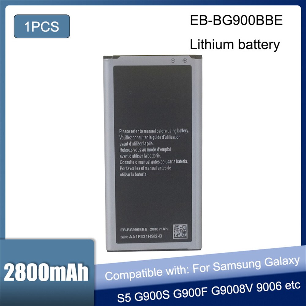 Voor Samsung S5 Batterij Voor Galaxy S 5 Sm G900 G900S G900I G900F G900H 2800Mah EB-BG900BBE Vervangende Batterij Eb BG900BBE