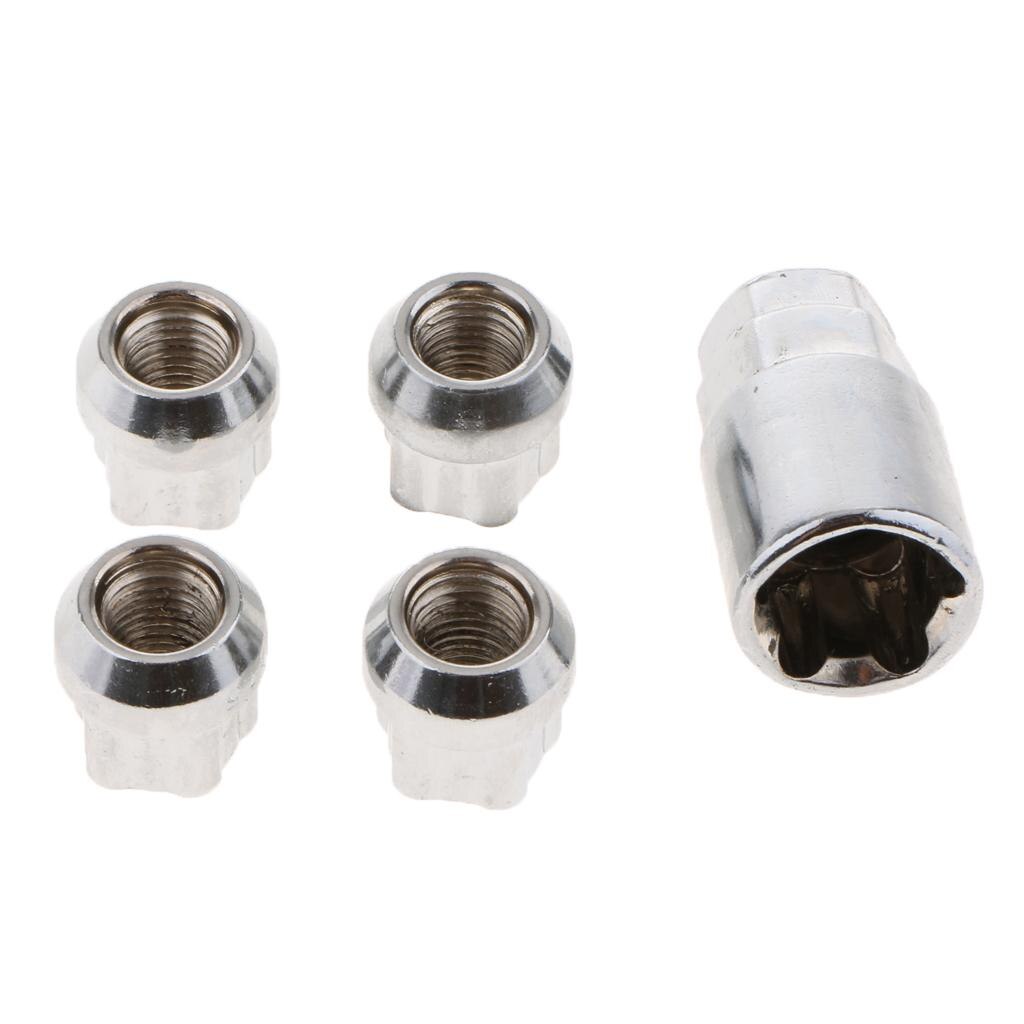 Wheel Locks - Lug Nuts with Unique Key Tire Theft Protection Best Key Replacement Program (Set of 4 + Key) Cone Seat (M12x1.5)