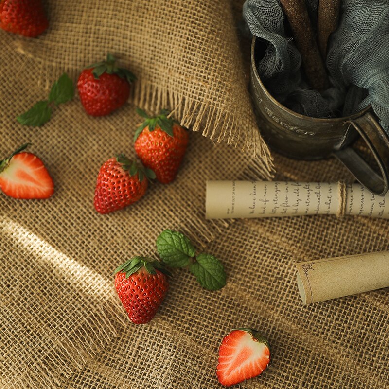 Burlap Cloth Cotton Linen Cloth Retro Effect Photography Backdrops Props for Food Cosmetics Shoot Background Material