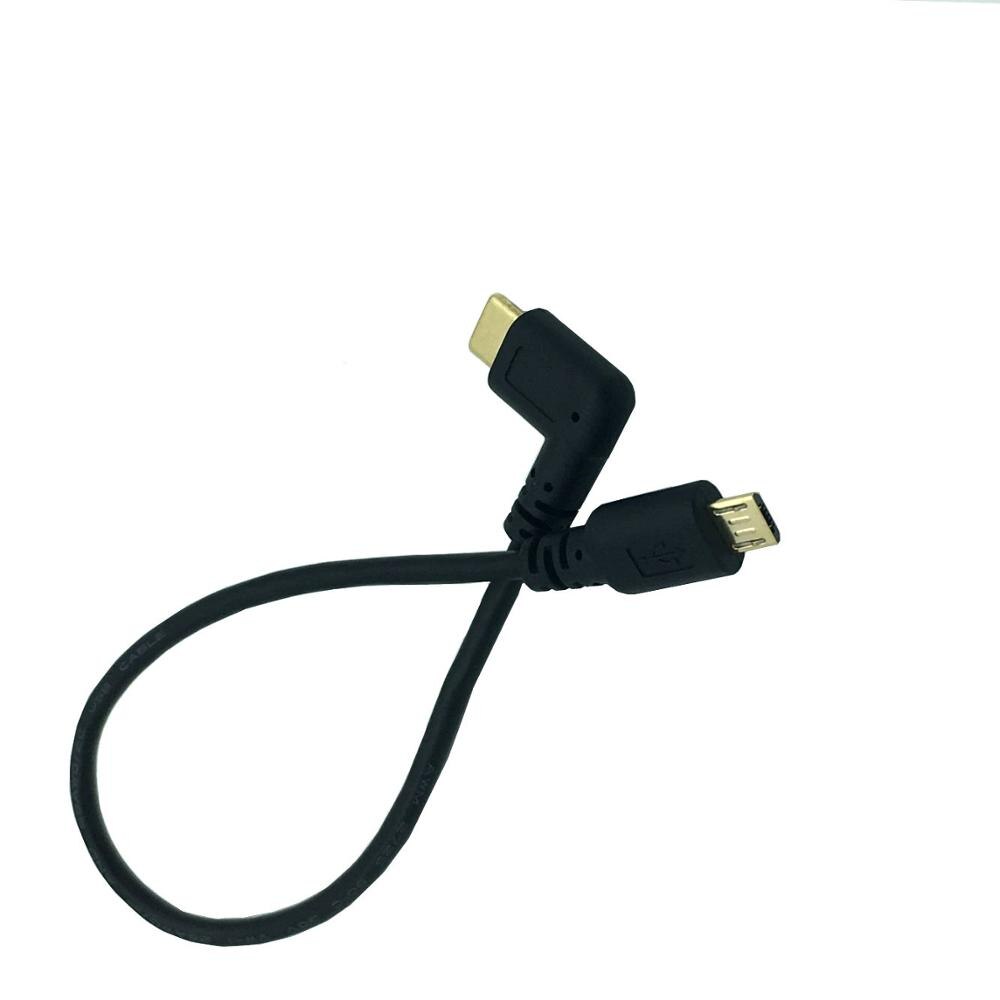 Micro Mini Usb Kabel 5Pin Male Naar Male Usb 3.1 Type C Elleboog Naar Mini Micro Usb 2.0 Otg Data adapter Converter Opladen Kabel 25Cm