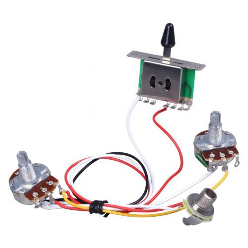 Electric Guitar Wiring Cable Prewired Kit 3 Way Toggle Switch Replacement Parts: Default Title