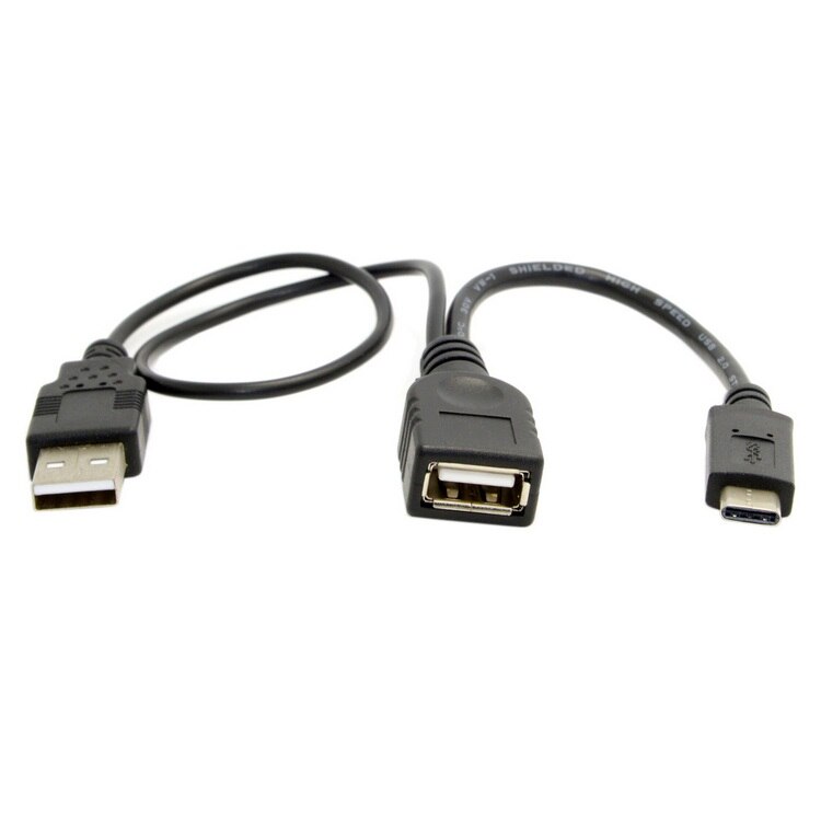 USB-C USB 3.1 Type C Male Connector to A Female OTG Data Cable with Extral Power cable 20cm
