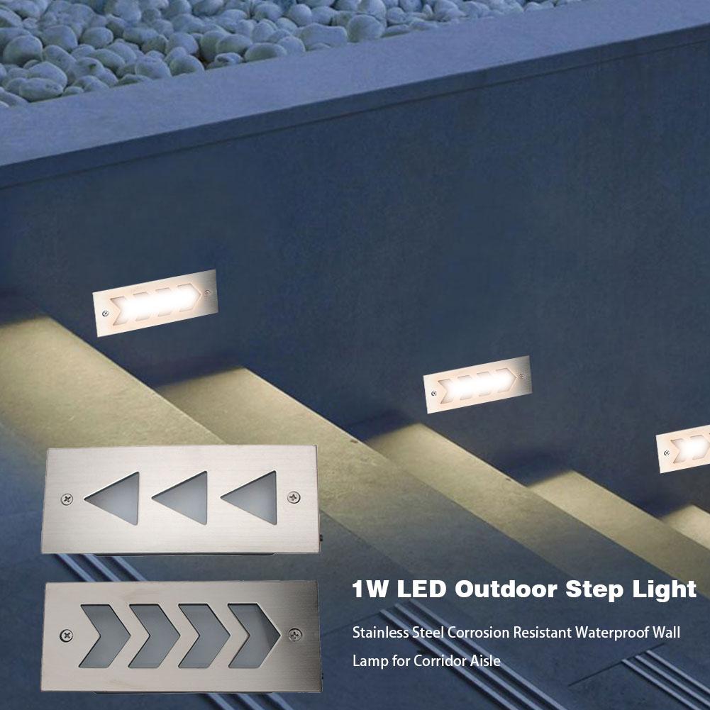 3W LED Outdoor Stap Licht Stap Binnenplaats Gang Hoek Licht Roestvrij Staal Corrosiebestendig Waterdichte Wandlamp