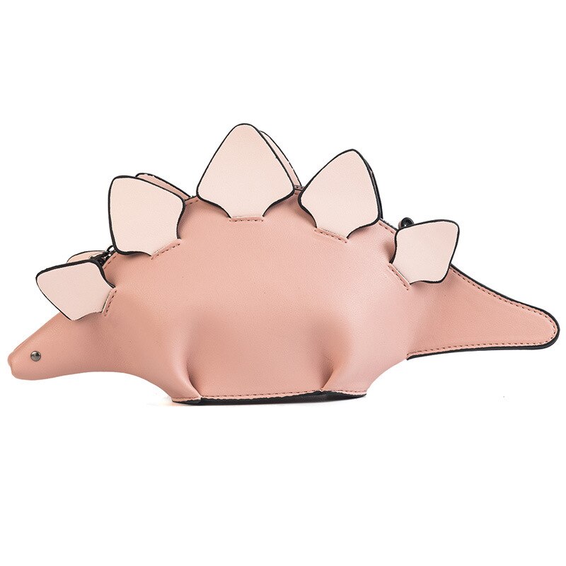Kvinnors Axelremsväska - Dinosaurieform - PU-läder - Mångsidig - Enkel Rem: Rosa
