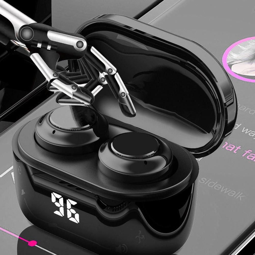A6 tws mini trådløs bluetooth 5.0 hifi stereo høretelefoner med digital ladeboks understøtter touch-kontrol håndfri opkald