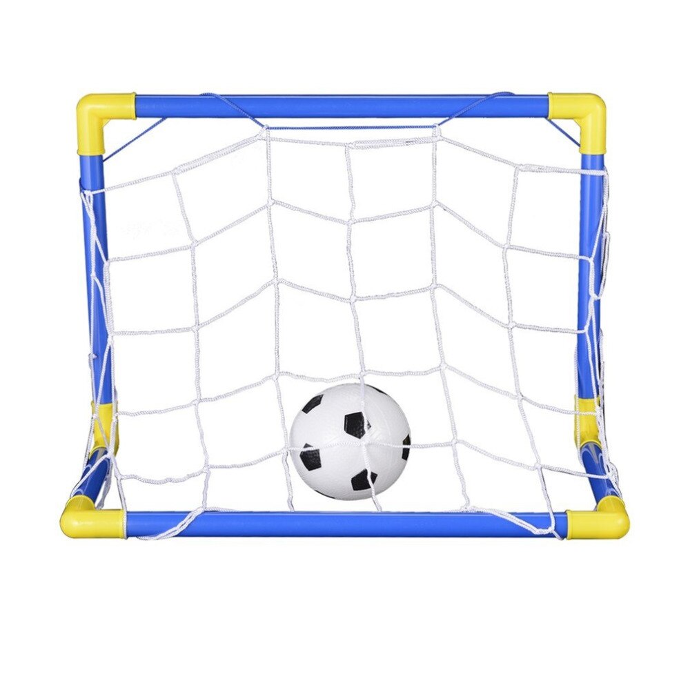 Outdoor Opvouwbare Mini Voetbal Voetbal Doelpaal Net Set + Pomp Kids Sport Indoor Games Speelgoed Kind plastic