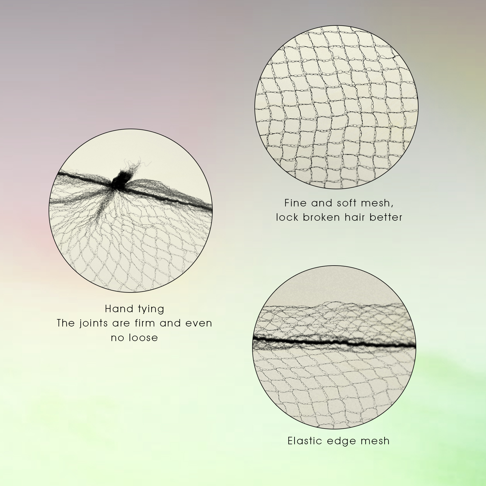 100 unids/lote, estilismo del cabello, red de nailon desechable Invisible, malla con borde elástico, redecilla para peinar el cabello, líneas suaves para bailar