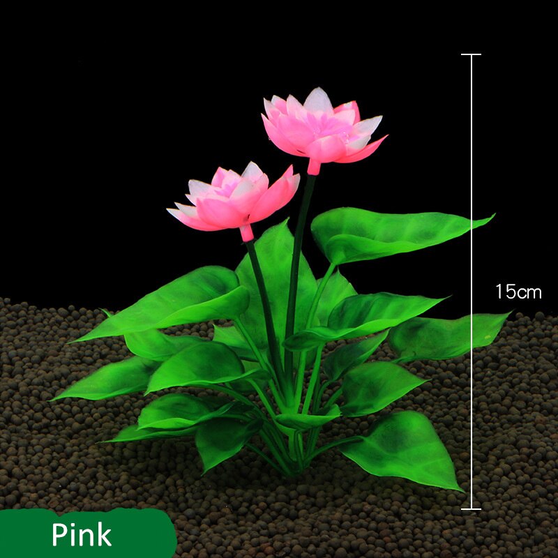 Kunstmatige aquariumplant decoratie aquarium landschapsarchitectuur watergras ornamenten lotusbloem aquatische decoratie aquarium achtergrond: 171- roze