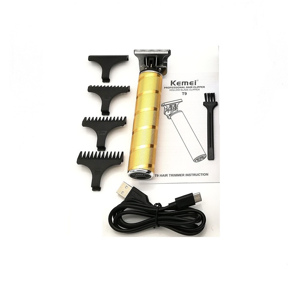 Kemei T9 Pro Li T-Outliner Hårtrimmer Skeleton Heavy Hitter Sladdlös Herr 0mm: Guld utan låda
