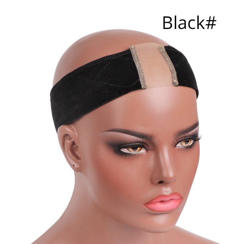 Kant Pruik Grip Hoofdband, Hand Made Antislip Hoofd Band, Pruik Cap Haarband, pruik Hoofdband Met Kant Mesh Verstelbare Bandjes: Black