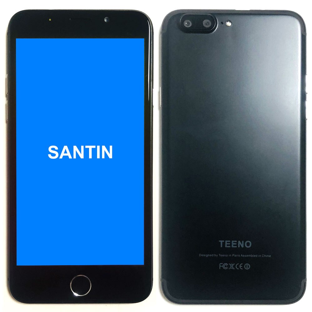 MTK6580 Quad Core SANTIN TEENO 5.5" HD Screen 2500mAh Smartphone 1GB RAM 8GB ROM WCDMA 3G Smartphone Dual Sim Mobile Phone: Add 64GB Memory Card / Black