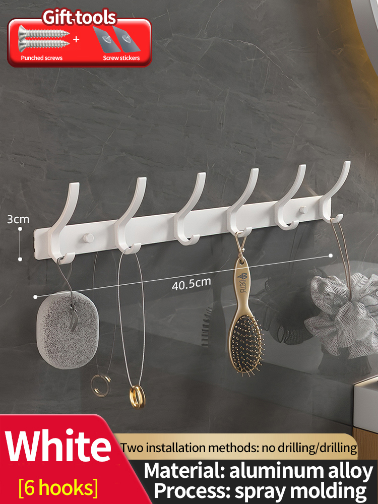 no drill Door Behind Hook Storage Wall Hanging Clothes Hanger Coat Hook Punch-free Hanger Bedroom Organizer Storage Kitchen Acce