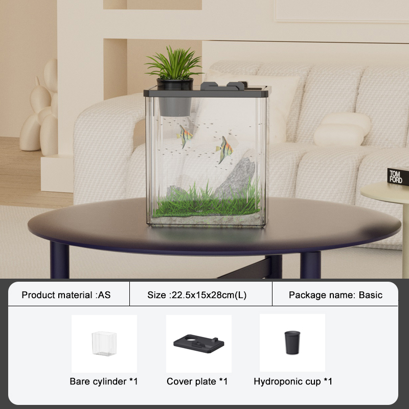 Acquari trasparenti in acrilico Plexiglass resistente agli urti Soggiorno su piccola scala Paesaggio Serbatoio ecologico Acquari e acquari: Luce Verde