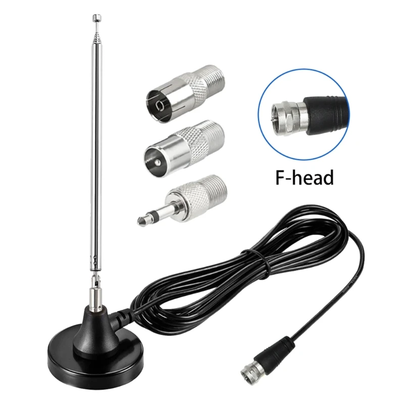 DAB FM Antennas for Home Stereo Receiver High Gains 75ohm FM Telescopic Antennas Indoor FM Radio Antennas with 3 Adapter