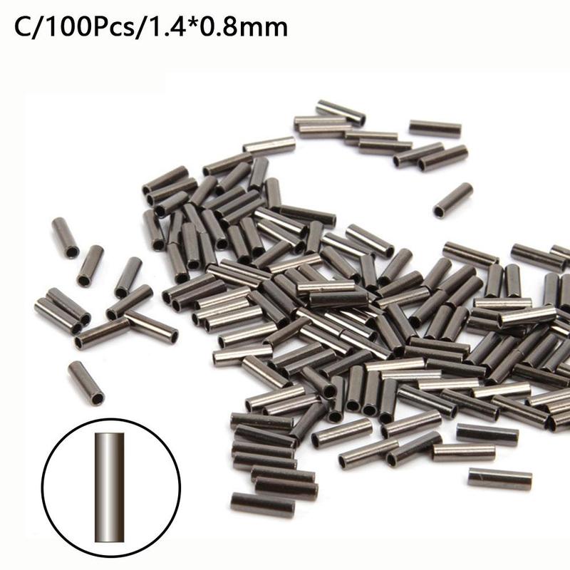 100pcs/Lot Round Copper Fishing Line Aluminum Crimp Sleeve Copper Tube 1.0mm-1.8mm Sea Fishing Accessories Line Tube: 1.4mm
