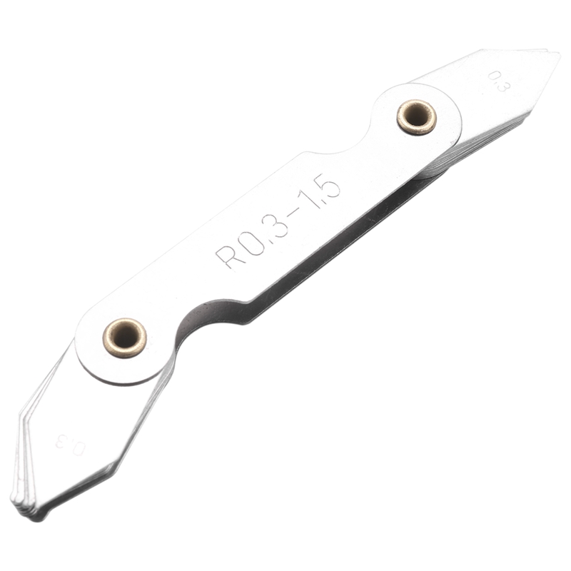 Radius Gauge Set,4Pcs Stainless Steel Radius Fillet Gauge Measuring Tool (R0.3-1.5/ R1-6.5/ R7-14.5/ R15-25)