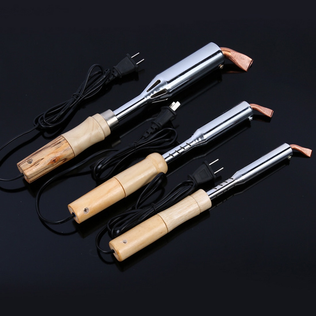 50Hz 220V Soldering Iron Heavy Duty Chisel Point Wooden Handle For Electronic Maintenance Production 75W 100W 150W 200W