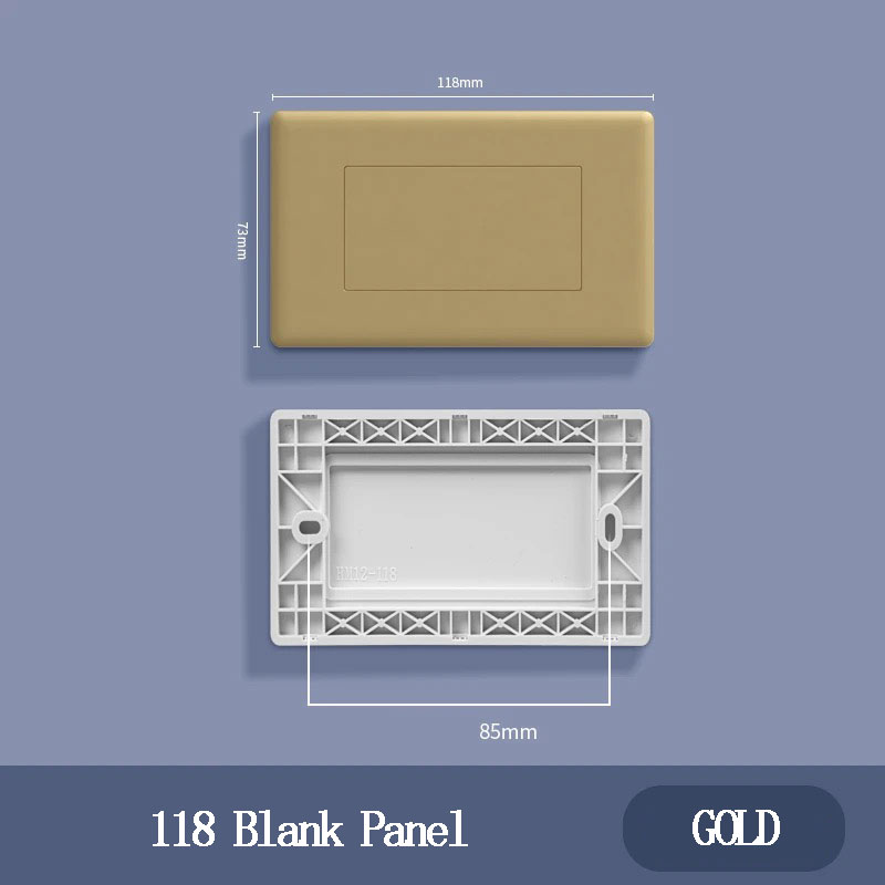 Leere Abdeckung im US-Standard-18-Typ, mittelgroß, groß, Vier-Positionen-Anschlussdose, Abdeckung für dunkle Box-Schallwandabdeckung, hässliche blinde Platte: Brown