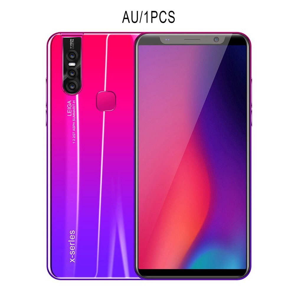 X27 Plus Smartphone 5.72 Inch Big Screen Android Smartphone 512Mb+4G Memory Dual Sim Card Smartphone: red AU PLUG