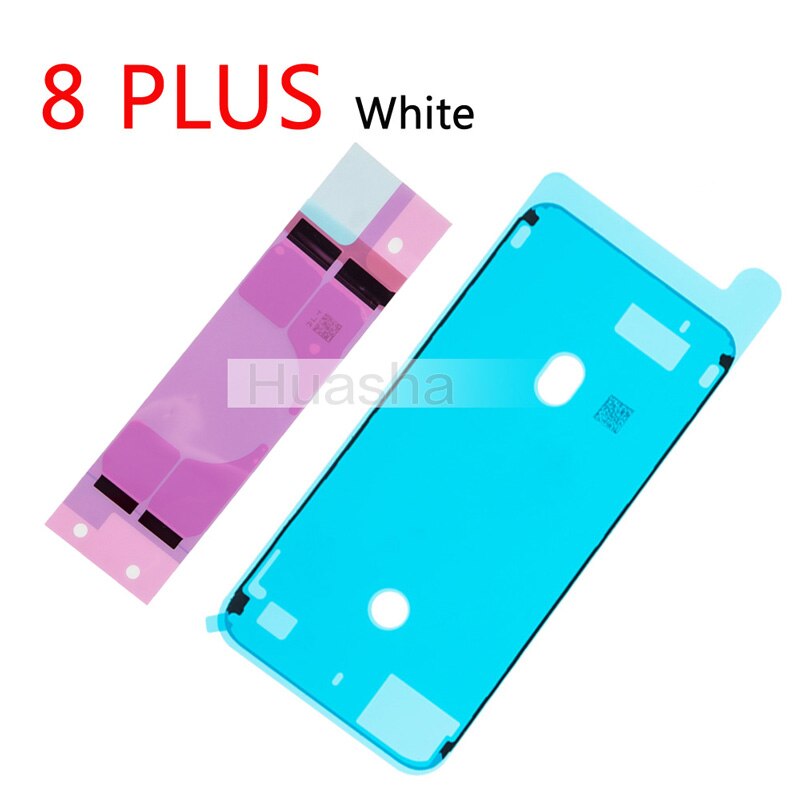2pcs/set Battery Adhesive Sticker Strips + LCD Display Waterproof Seal Adhesive Sticker for iPhone 6S 7 8 Plus X: For 8 PLUS White