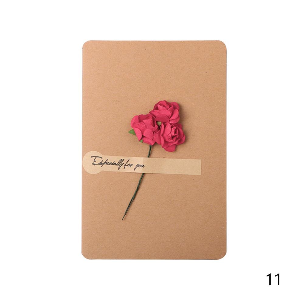 Uitnodigingskaart met gedroogde bloemen, handgemaakte kaarten, handgeschreven kaarten, verjaardagskaarten, bruiloftskaarten, bedankkaartjes, papier: 11