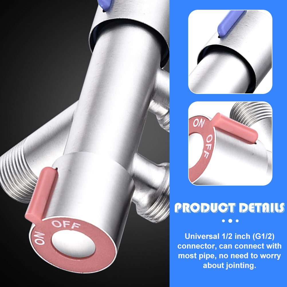 Water Shut Off Valves 1-in 2-out Stop Valves Angle Stop Valves Accessory
