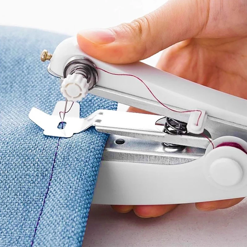 Mini Sewing Machine Portable Needlework Repairing Hand-Held Clothes Fabrics Sewing Machine for Clothes,Fabrics DIY Home Travel