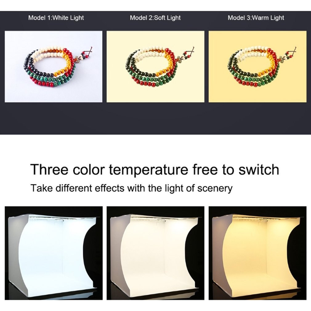 Folding Lightbox Tabletop Shooting Softbox Mini Photo Studio Light Soft Box for Product Photography Background Kit