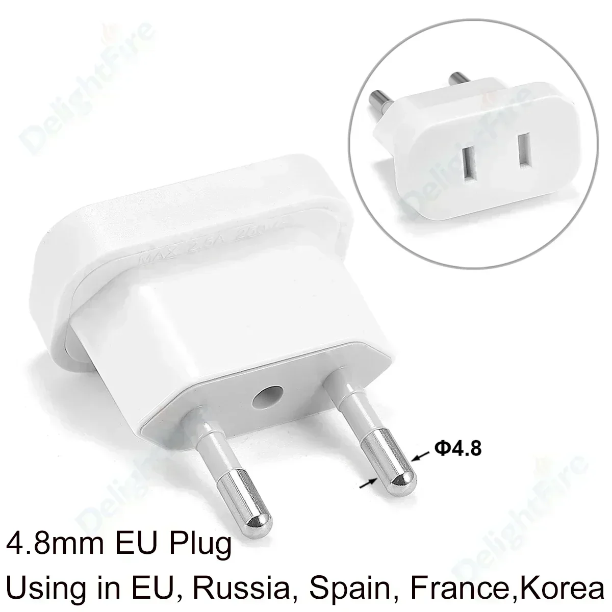Adaptateurs d'alimentation de prise ue, prise US vers EU Euro, adaptateur de voyage, prise électrique, convertisseur de puissance US vers EU, prise ca: blanc chaud / Prise de courant murale