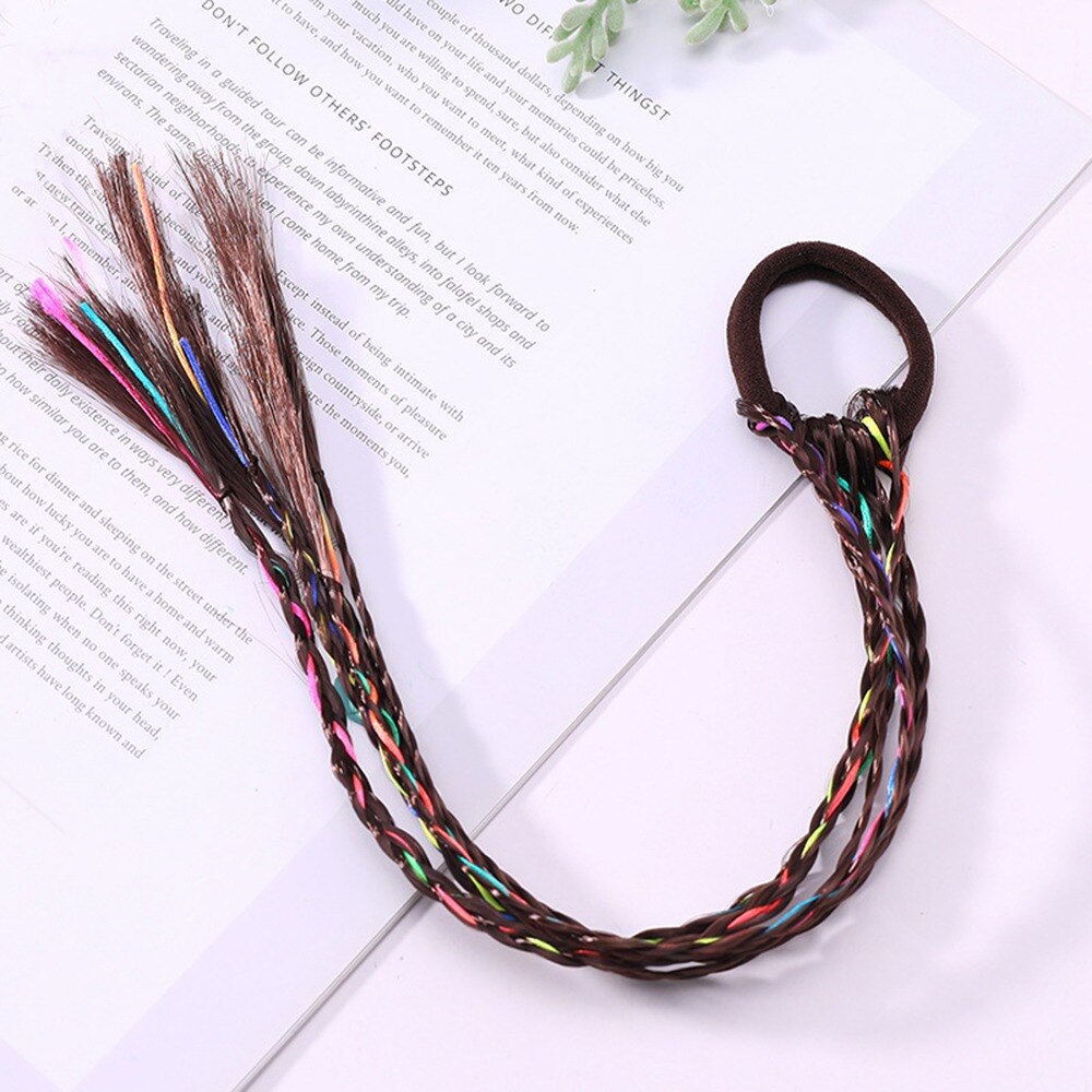 1PCS Girls Elastic Hair Band Rubber Band Hair Accessories Wig Ponytail Headband Kids Twist Braid Rope Headdress Hair Braider