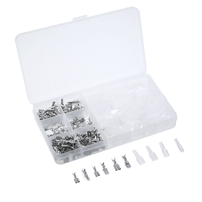 270pcs Transparent Electrical Wire Crimp Connectors Terminal Car Wire Crimp Connectors Male Female Spade Terminals Kit