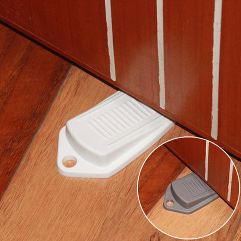 2 stks Decoratieve Deurstopper Deur Stoppen Werkt op Alle Floor Oppervlakken Premium Rubber Deur Stopt Grijs Wit