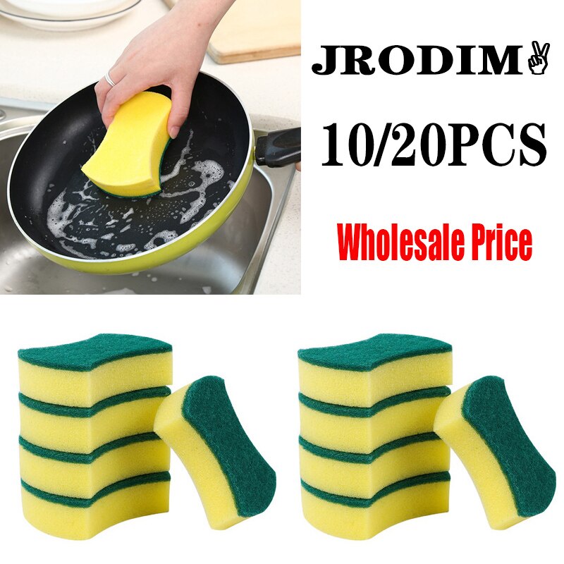 20/10pcs Dishwashing Sponge Kitchen Emery Magic Clean Rub Pot Rust Focal Stains Sponge Removing Kit Cleaning Brush Sponges