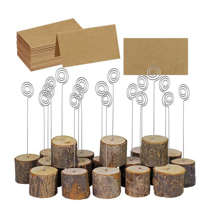 10Pcs Wedding Wooden Stump Name Place Card Stand R... – Vicedeal