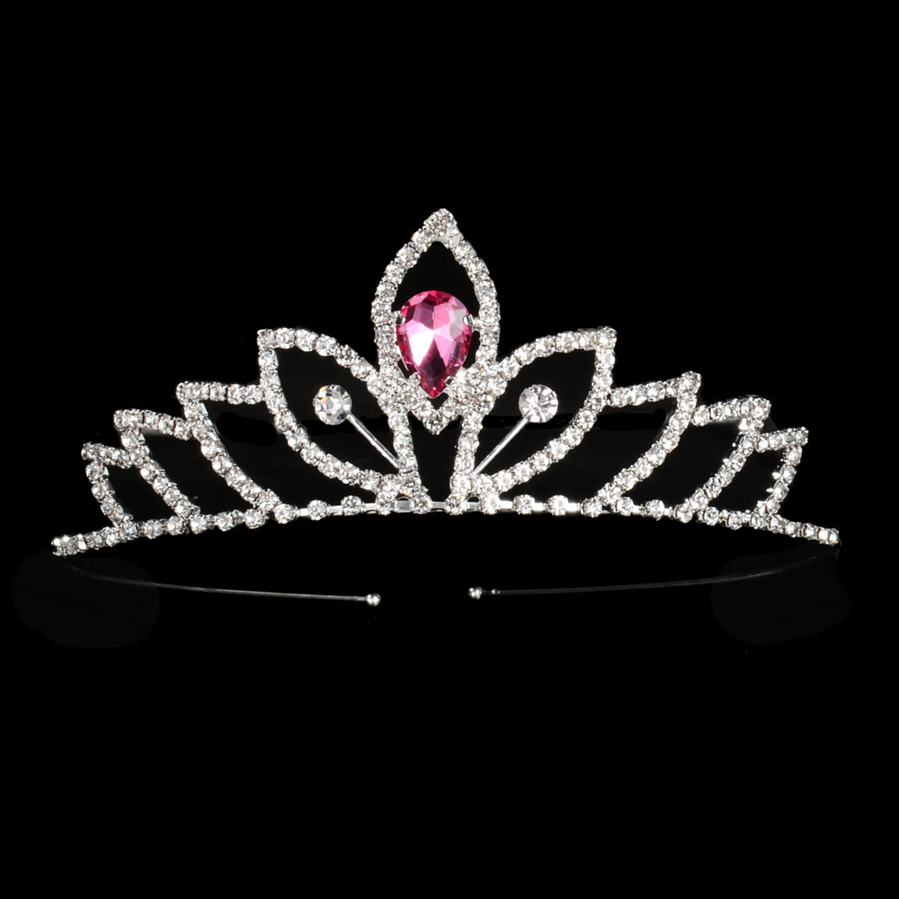 Tiara księżniczki czerwona niebieska korona panny młodej kwiaty na ślub ślubne na włosy akcesoria dla dzieci biżuteria do włosów Prom Party: 13 red