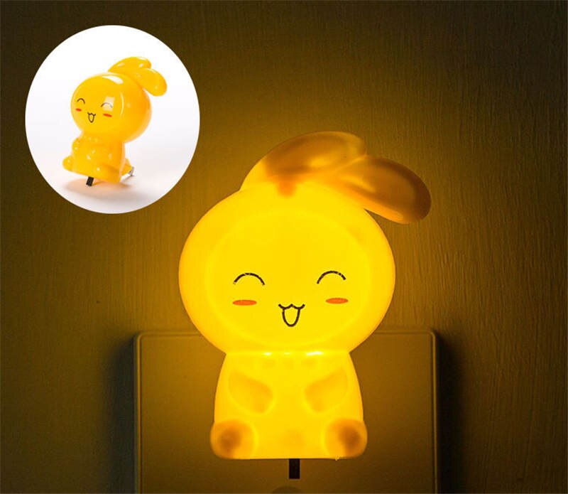 AC110-220V Night Light Children Light Baby Nursery Lamp Bedroom Sleep LED Light Switch Wall Night Lamp For Children Girl Toy: B yellow