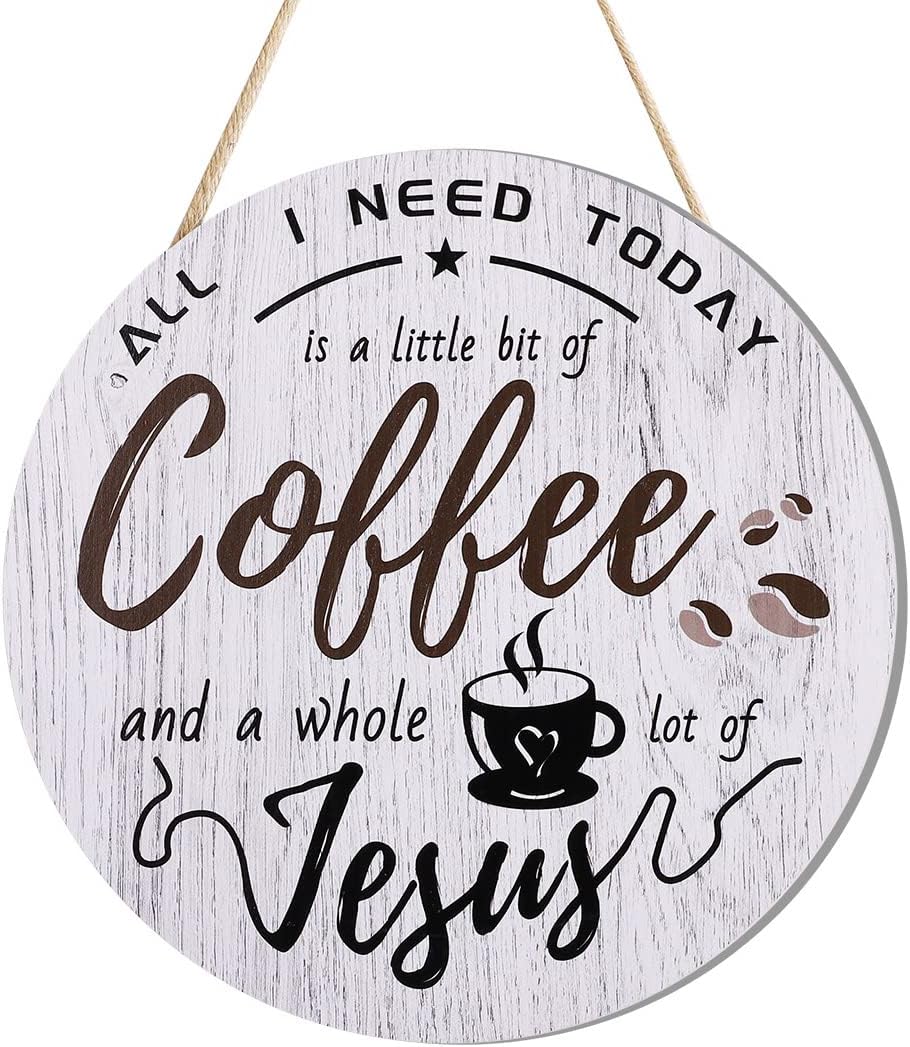 Kaffeeschilder, Dekor für Kaffeebar, Holz, Bauernhaus, Wandschild, Dekor für Küche, Zuhause, Büro, Café, Kaffeestation, Einweihungsgeschenk: 30x30 cm / Goldene