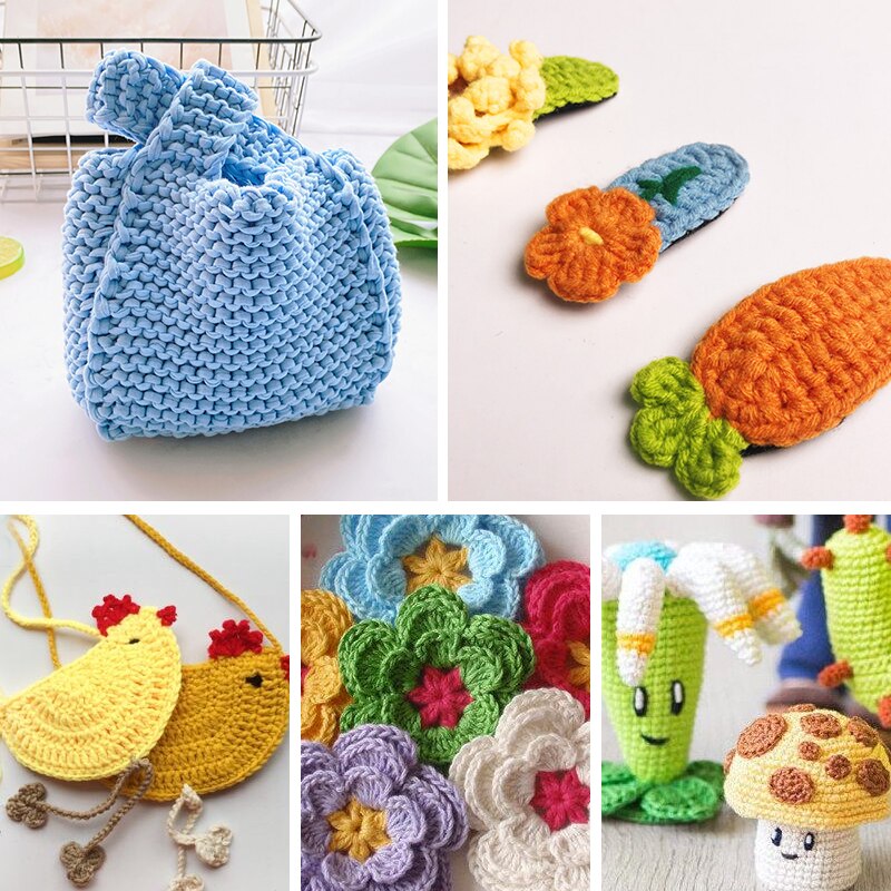 Nonvor Hand Sewing Needles Plastic Handle Crochet Needles Crochet for Embroidery Knitting Needles Weave Sewing Needles Tool