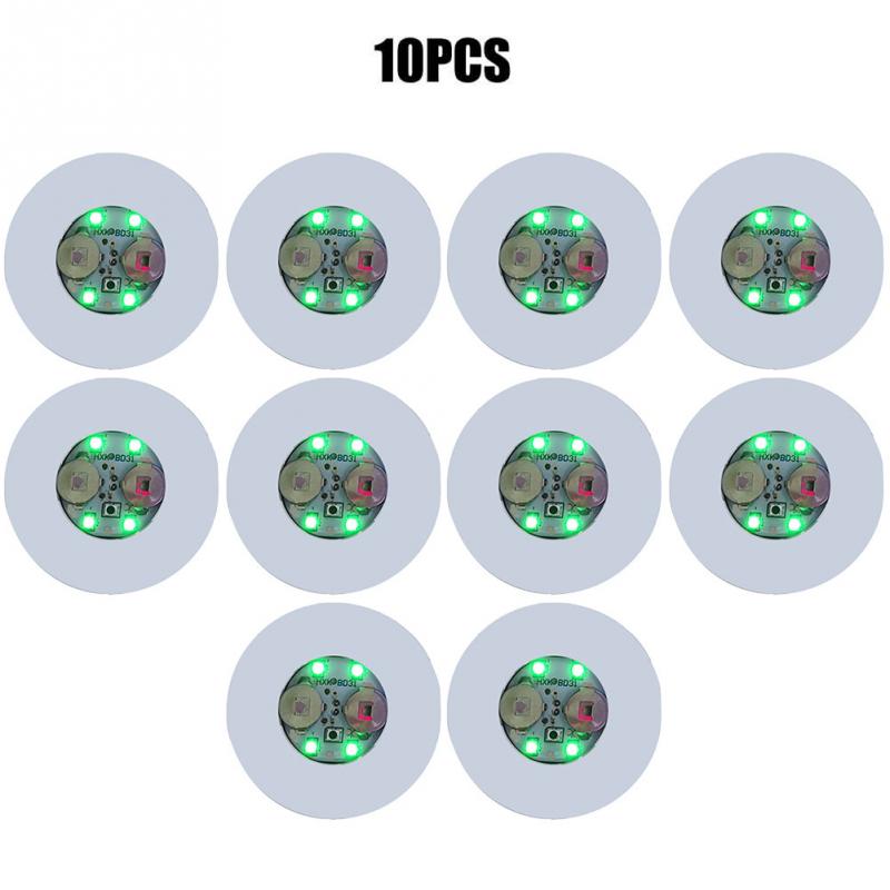 LED Coasters Foam 3 Modes 4 Lights Color Changing Battery Powered Flat Stable Core Board Slightly Cushioned Bar Nightclub Party: Green 10pcs
