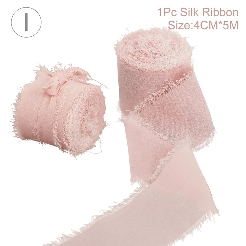 Rouleau de ruban en mousseline de soie, 5 m/rouleau, pour Bouquet de mariée, boîte d&#39;emballage en tissu, décoration pour voiture: style 9