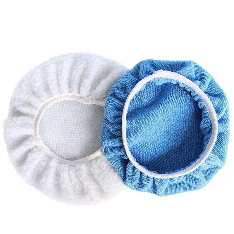 7Pcs Auto Polijstmachine Pad Motorkap Polijsten Motorkap Polijsten Kap Set Buffing Pad Cover Voor 220Mm-250Mm(9-10 Inch) autolak Zorg Wax