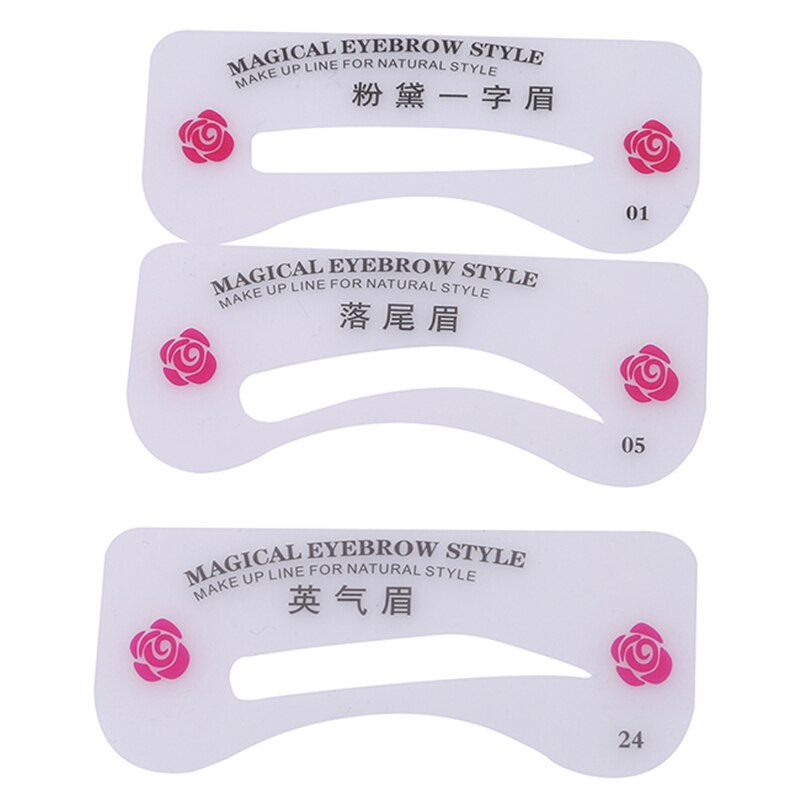 24 Pcs Eyebrow DIY Drawing Guide Style Shaping Grooming Easy Card Model Makeup Beauty Kit Reusable Stencil Eyebrow Sets