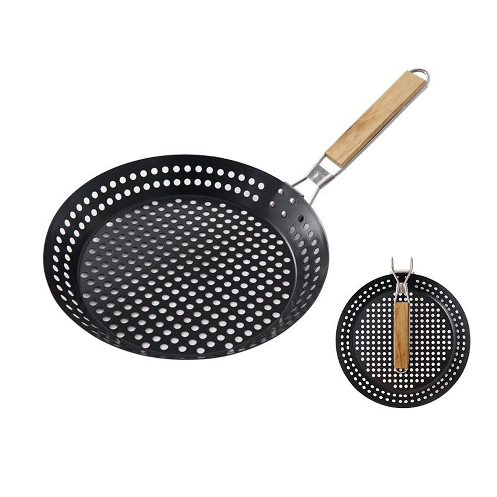 Utensilio de horneado redondo, bandeja plegable para parrilla, bandeja para acampar, barbacoa, cesta para el hogar